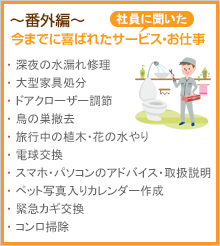 今までに喜ばれたサービス・お仕事