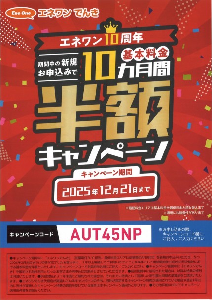 キャンペーンチラシ表