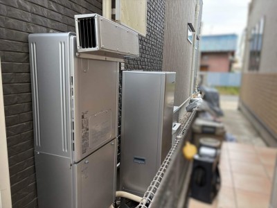 交換後のハイブリッド給湯器