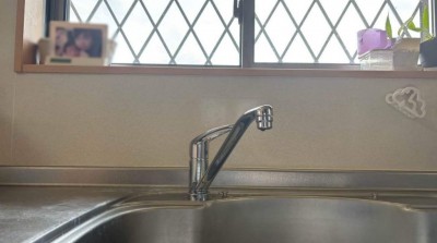 交換後の水栓金具 交換後の水栓金具