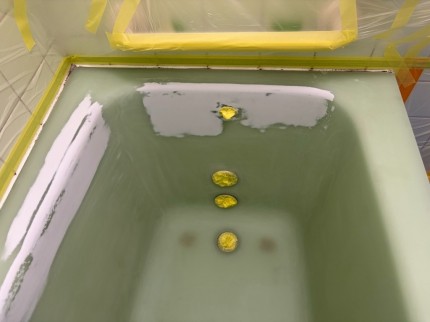 浴槽表面の下地処理