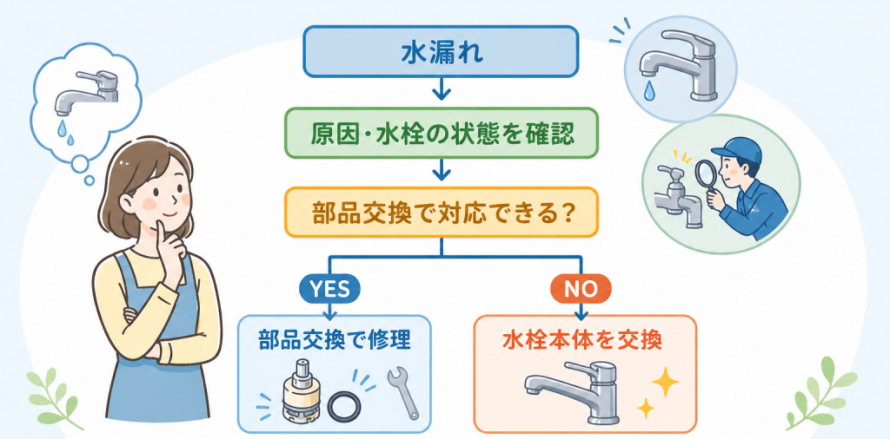 キッチン水栓交換の判断フロー