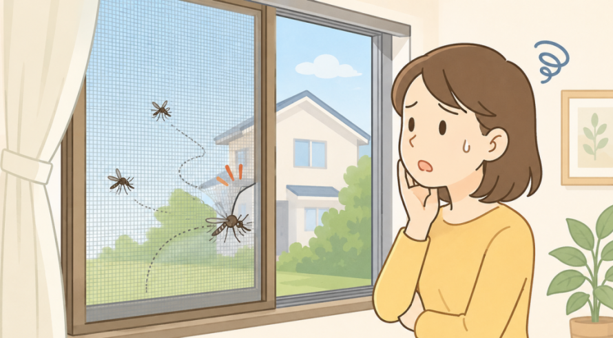 虫が侵入しているイメージ