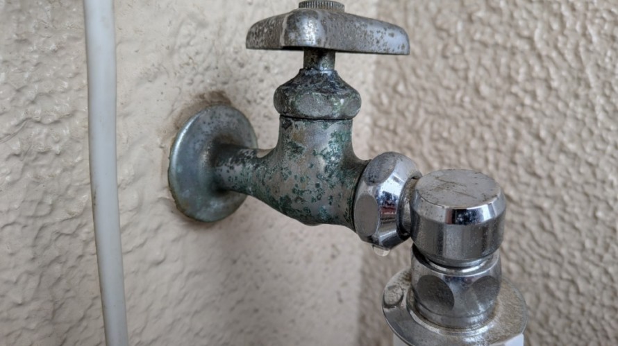 水漏れ箇所のアップ