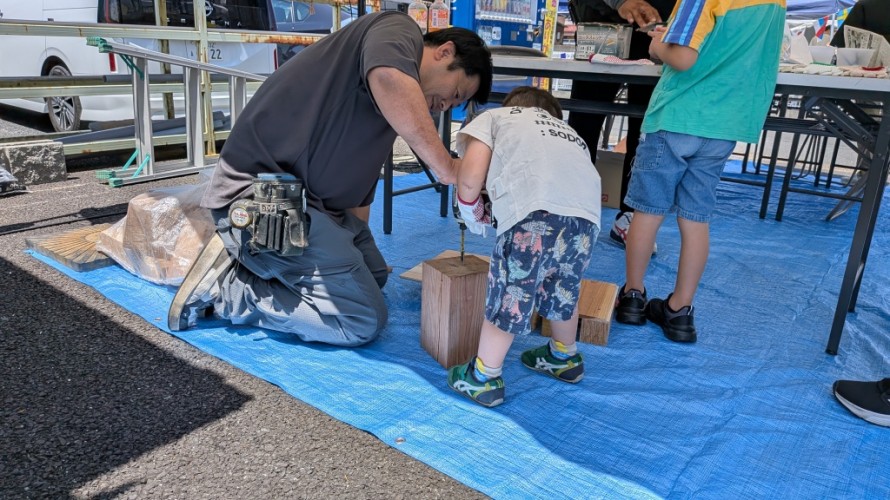 電動工具体験の様子