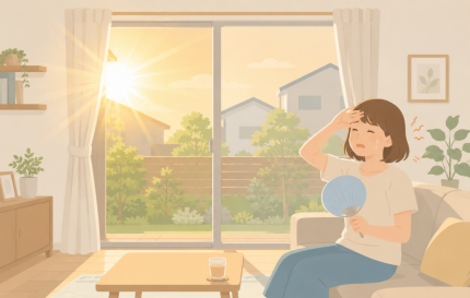 西日が差し込んでいる室内のイメージ